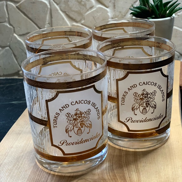 Culver Glass Company Other - CULVER GLASS COMPANY | Set of 4 | Turks & Caicos Providenciales Whiskey Glasses